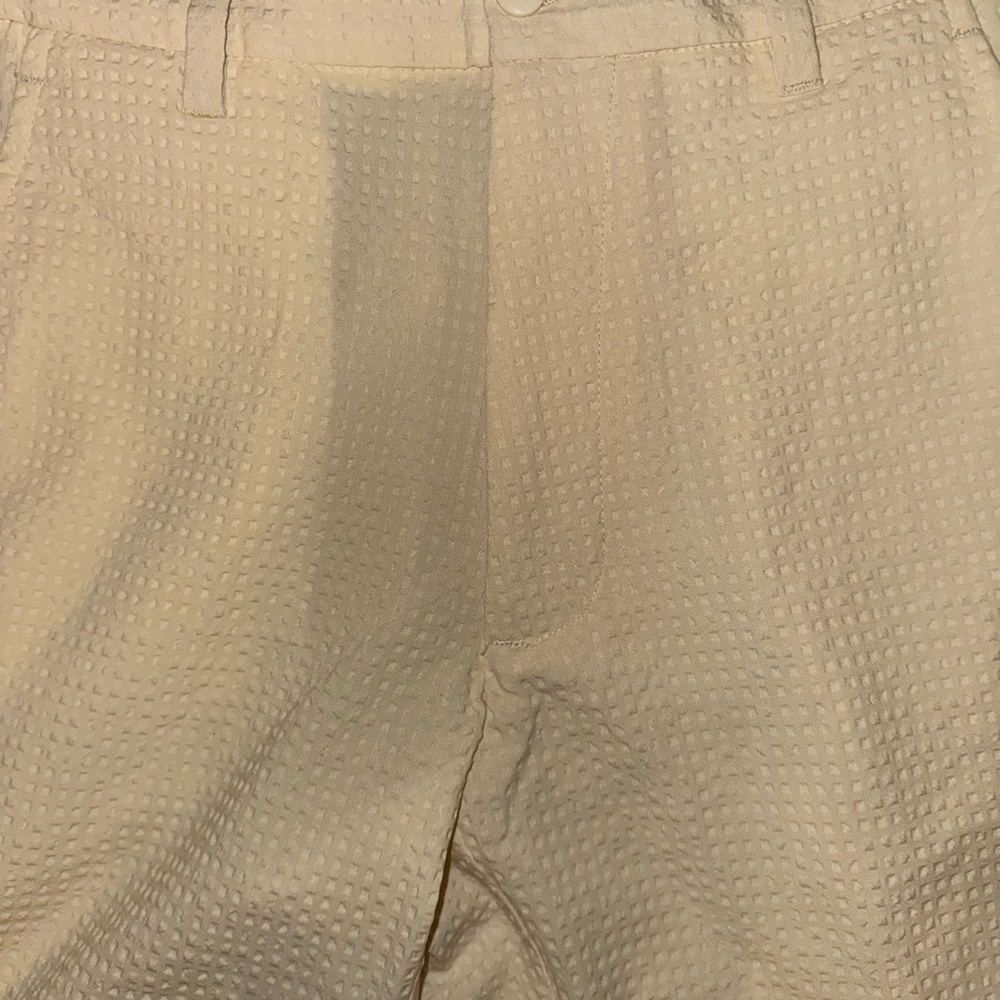 NEW Footjoy FJ Adult Performance Golf Shorts Stretch Stripe Cream Mens Size - Picture 2 of 6